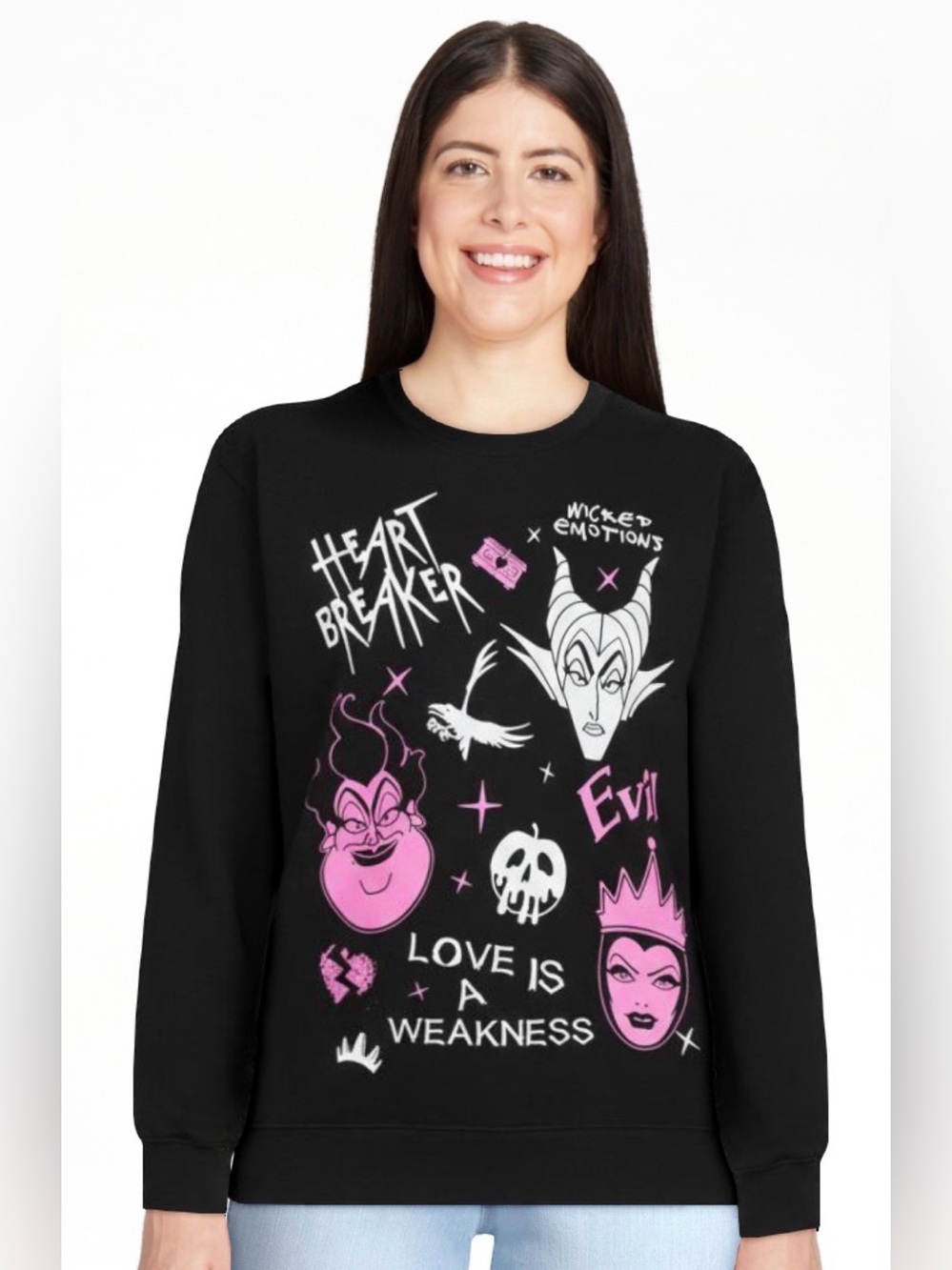 Disney Villains Women's Graphic Sweatshirt, Size small 4-6 NWT